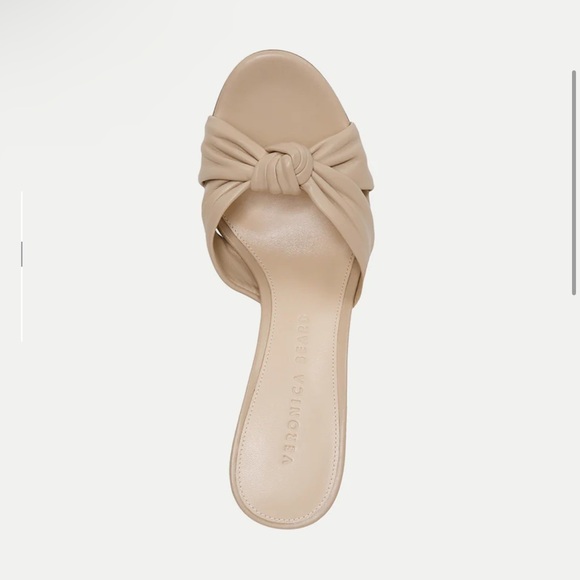 New! Veronica Beard Ganita Knot Front Leather Mules Sandals - Picture 3 of 12